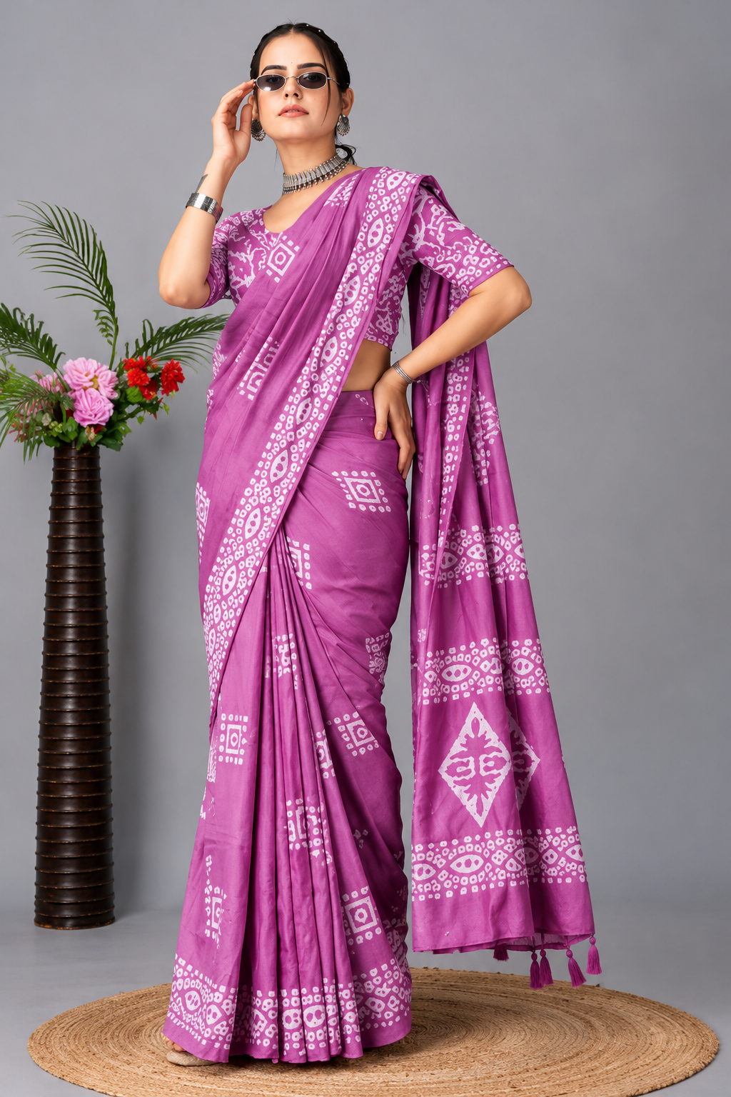 Pure Cotton Saree Without Blouse – Soft, Lightweight & Traditional Printed Saree for Women